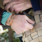 Owen Jones making an oak swill at Hatfield Living Crafts fair 2017
